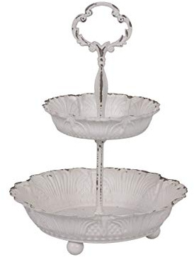 CHIC ANTIQUE° Etagere ° Franz. Landhaus ° 2 ETAGEN° Metall° Antique WEI߰Shabby