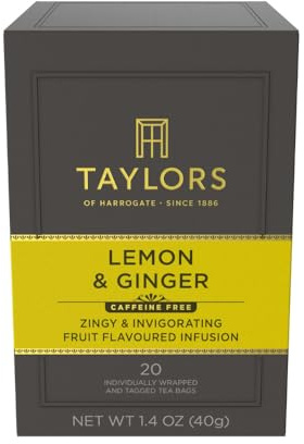 Taylors of Harrogate Lemon and Ginger Tea, 20 Tea bags (Pack of 6, Total 120 Tea bags)
