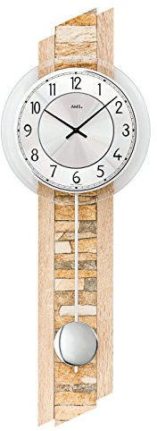 AMS W7423 Quarz-Pendeluhr, Holz, Mehrfarbig, 80 x 35 x 20 cm