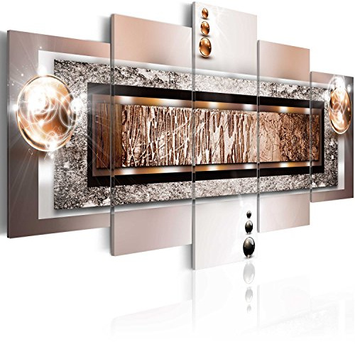 B&D XXL - Leinwandbild Glasbild Textur Perlen, 200x100 cm, 5-teilig, modern | Hochwertige Leinwand, sofort aufhängbar, ideal fürs Wohn- oder Schlafzimmer, wasserfest und lichtecht, langlebig, stilvoll