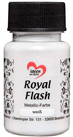 Ideen mit Herz Royal Flash, Acryl-Farbe, metallic, mit feinsten Glitzerpartikeln, 50 ml (weiß)