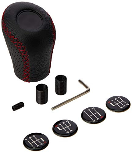 S SUMEX Pomo Cambio de Marchas Costura Roja con Gatillo Forma Ergonómica Incluye Diferentes Esquemas de Velocidades para Personalizar