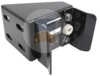 PORTAC Boîtier en Aluminium quatre points de fixation avec U pour serrure de portail coulissant à encastrer, en applique - Brut