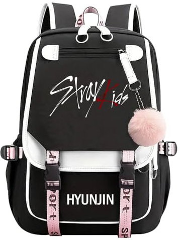 Kpop Stray Kids Ryggsäck Student Dagsäck Skolväska Present Merchandise Laptop Väska College School Bookbag Reseskola Canvas Väskor Bang Chan Changbin Hyunjin Han Felix Seungmin, Färg 8, Taglia unica