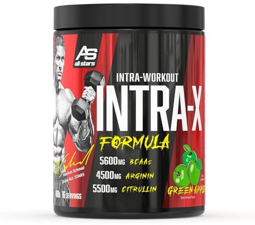 ALL STARS Intra-X Markus Schmid Edition – Green Apple – fruchtiges Intraworkout-Pulver mit BCAAs, EAAs, Arginin und Citrullin, sowie Vitamin C & B6 – 400g