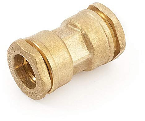 PE-Kupplung Messing 20 mm - Leichte und einfache Verschraubung von PE-Rohren mit zölligem Standard-Rohrgewinde als Kupplung im Bereich der Wasserversorgung