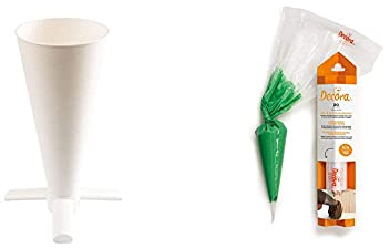Decora 9271045 Supporto per sac A Poche Ø 10,3 H 22 Cm & Sacchetti sac À Poche Monouso Plastica, 24 Pezzi, Pezzi-40 Cm