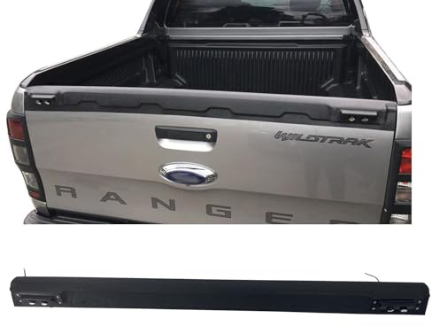 JHCHAN Ladekantenschutz Heckklappenabdeckung Schwarz für Ford Ranger 2012-2022 T6 T7 T8 Wildtrak Raptor XL XLT Stormtrak Wolftrak Thunder mit Dekor LED