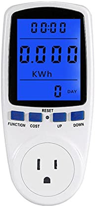 Plug in Energy Power Meter - Electricity Usage Control Power Watt Voltage Amps Meter Measuring Socket with Upgraded Brighter Digital LCD Display Overload Protection for Energy Saving UK/EU/US/AU Plug