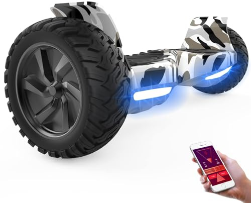 GeekMe Hoverboards Offroad 8.5 Zoll, SUV mit APP, Bluetooth Lautsprecher, Doppelmotor, LED Lichter, All Terrain Hoverboards für Kinder und Erwachsene