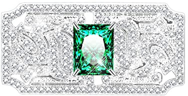 KristLand Funkelnde Zirkonia Kristall Brosche Vintage Braut Corsage Art Deco Band Barock Quadratische Brosche Braut Hochzeit Party Geburtstag für Damen Geschenkbox Grün
