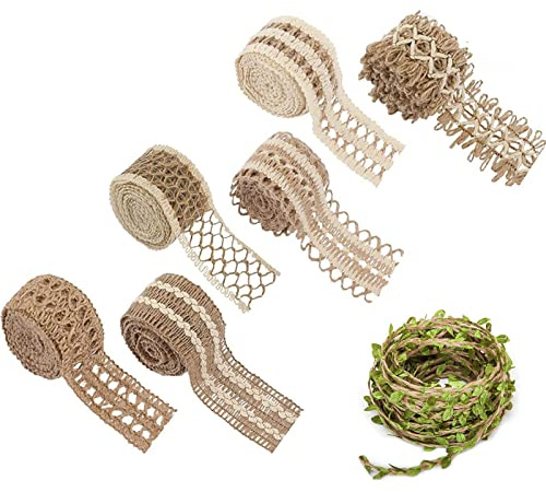 HERZWILD Jute Ribbon - Vintage Hessian Jute for DIY Crafts, Christmas Decoration, Wedding Party Crafts & Gifts (22 m)