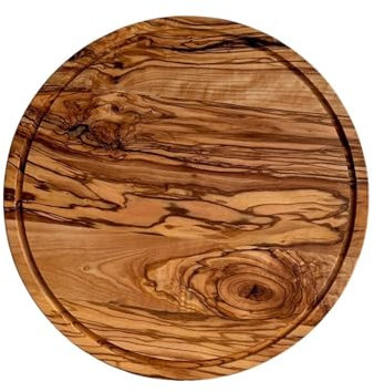 Tabla redonda de madera de olivo para pizza (20 cm)