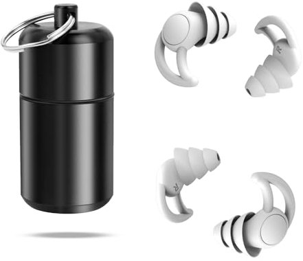 Bouchons D'oreille pour Dormir, 2 paires Bouchons d'oreille Antibruit 30db-40db, Confortables Antibruit en Silicone Réutilisable pour Dormir, Dormeurs Latéraux, Anti Ronflement, étudier （Gris）