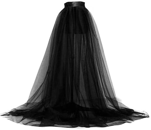 YJZQ Jupe en Tulle Transparente Femme Robe de Mariage Amovible sur-Jupe - Voile Tutu Jupon Irrégulière - 3 Couches pour Soirée Danse 125CM