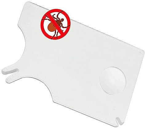 LUCON Zeckenkarte mit Lupe leichtes Zecken entfernen bei Menschen Kinder Hunde Katzen Zeckenentferner in praktischer Kreditkarten Größe