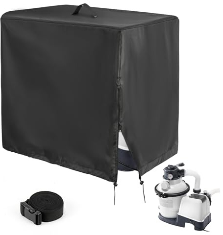 Bossvel Wasserdichte Sandfilteranlage Abdeckung für INTEX Krystal Clear Poolpumpe, Sandfilterpumpe für Pool Abdeckung, Pool Sandfilteranlage Abdeckungen (66x62x72cm)