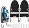 APACALI 2 Pack Iron Holder Wall Mount, Iron Board Holder Wall Mount, Black Ironing Board Hanger, Ironing Board Holder for Bathroom, Shelf Door, Laundry Room
