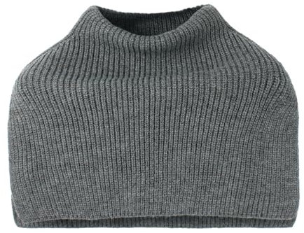 MilyaDE Kaschmirimitat Gefälschter Kragen Winter Rollkragen Halbpullover Gestrickter Schlauchschal Schulterwärmer Halswärmer, Grau