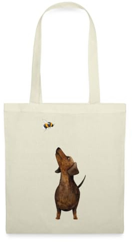 Spreadshirt Dackel mit Hummel Süßestes Dackel Geschenk Stoffbeutel