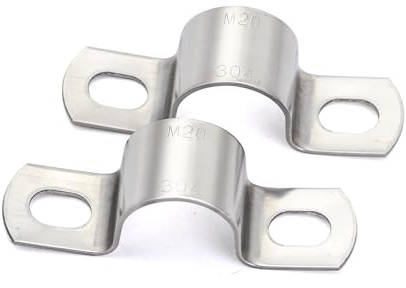 Abrazaderas Metalicas para Tubos Ø20 mm, MgcTolBox Clip para Tubo, U-Abrazadera de Acero Inoxidable para la Fijación de Tubos, Manguera o Cables - PACK 10 unidades