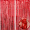Yowlens 2pcs 3.2ft x 6.5ft Red Metallic Tinsel Curtains Foil Curtain Decorations Foil Fringe Curtain Door Curtains Hanging Streamers for Party Supplies (Red)
