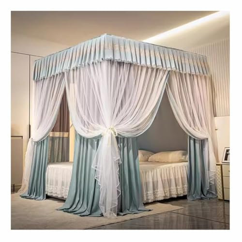 Graues Baldachin-Moskitonetz, weicher und langlebiger Betthimmel für Mädchenschlafzimmer, Zelthimmel, Traum-Moskitonetz-Bettwäsche (Farbe: Doppelschicht, Größe: 180 x 200 x 200 cm)
