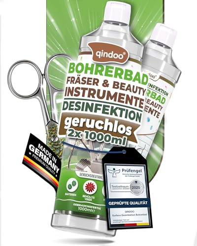 Qindoo Instrumenten-Desinfektion 2L Bohrerbad Ultraschall-Bad geeignet, Fräser, Fußpflege, Nagelstudio, Barber, Friseur, Derma-Roller