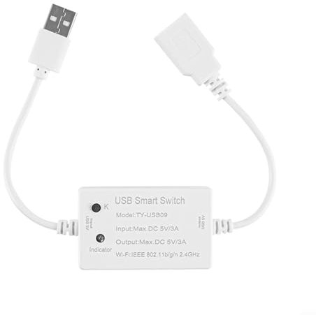 ChicBosomn Interruptor inteligente USB, controlador WiFi, interruptor Tuya, temporizador, control de voz, control remoto, control remoto, monitoreo en tiempo real