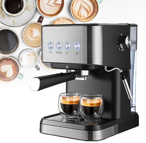 Macchina per caffè espresso 20 bar, macchina per caffè espresso professionale con montalatte, maniglia, macchina per caffè espresso completamente automatica, regalo per gli amanti del caffè