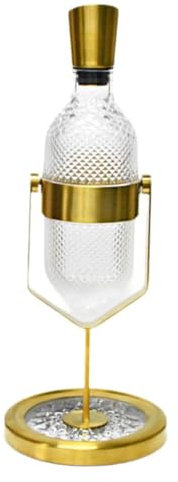 esmen Decanter per Vino Rosso da 1500 ml, Bicchiere da Vino Rosso in Cristallo per Uso Domestico, Decanter oscillante in Oro, Accessorio aeratore per Vino per Gli Amanti del Vino Caraffa per Vino