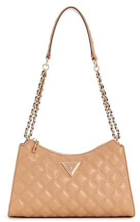 GUESS Giully Top Zip Shoulder Bag Beige