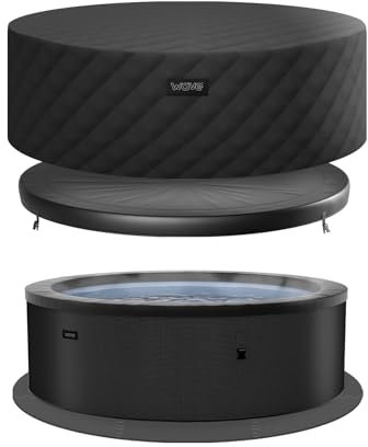 Wave Tahoe Energy-Efficient Hot Tub Bundle | 6-Person Rigid Eco Foam Spa with Thermal Cover & Insulated Foam Mat | Charcoal Black