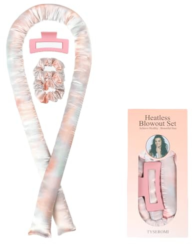 OUDQFCJ 4 Stück Heatless Curls Set, Rutschfeste Weiche Lockenwickler über Nacht, Locken Ohne Hitze für Langes und Kurzes Haar (M) (Rosa)