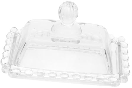 Mantequera de Vidrio Transparente con Tapa, Diseño Clásico Elegante