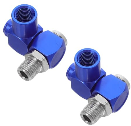 Operitacx 2 Piezas Articulación Rotativa Neumática Accesorios Del Compresor De Aire Acoplamiento Neumático Junta Rotativa Conector De Manguera Conexión Rápida Azul Aleación Aluminio | Roscas Npt Macho y Hembra, Color Azul, para Sistemas de Compresor y Procesamiento Industrial