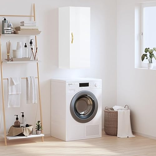 Armario de Pared Flotante con Puerta, Armario Colgante de Madera para Almacenaje en Salón Dormitorio, Estructura Robusta y Diseño Elegante sin Ocupar Espacio