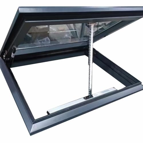 Aluminium Electric roof skylight with Remote,Egress Roof Window with Double-Layer Tempered Glass,for Roof, Attic, Basement,A,60x50cm/23.6x19.7in