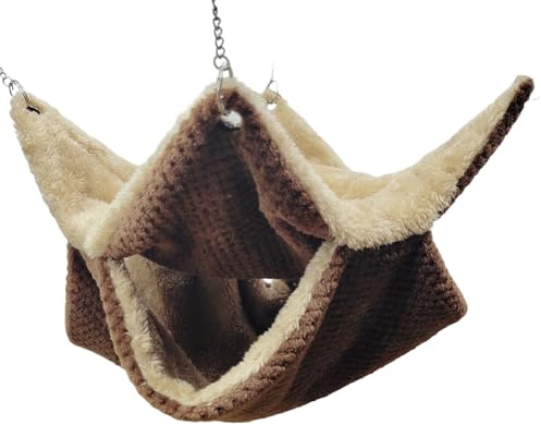 - Hamac - Abri chaud pour chinchilla 2 couches, hamac en coton lavable pour petits furets | Balançoire lavable avec crochets pour petits animaux de compagnie, enrichissement de l'échelle de sucre