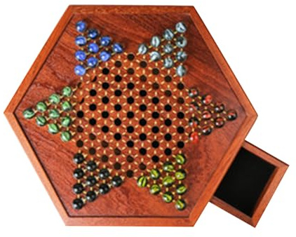 Natürliche Qualität: Das Chinesische Dame-Brett ist aus Naturmaterial gefertigt und hat eine Größe von 12,5 Zoll. Unser klassisches Strategie-Checker-Spiel hat die Maße L: (ca. 31,5 x 27 x 4)