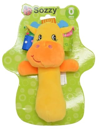 Generic Baby-Tier-Handglocke, Rasselstab, Plüschtier mit Rasselgeräusch für Neugeborene, Lustiges Spielen, Perfektes Geschenk für die Entwicklung von Kindern, Weiches, Waschbares Material für Reisen