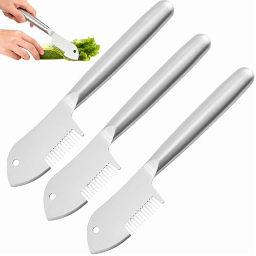 Pelador en juliana multiusos de acero inoxidable, cortador de verduras de hoja en juliana de precisión, herramienta trituradora de cocina rápida y fácil con mango cómodo para zanahoria, pepino y