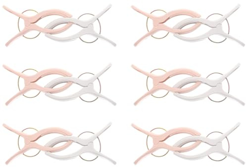 BESPORTBLE 12pcs Large Plastic Windproof Quilt Clips No Trace Clothes Fixing Hangers for Blanket Drying, 2 Sets Gray and Light Pink, Suitable for Outdoor Laundry and Stroller Sunshade