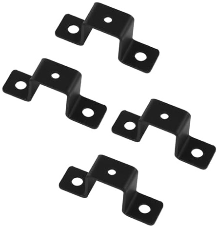 QOXEZY Lot de 4 supports de connexion en forme de U pour tuyaux carrés - Poteau de clôture en acier au carbone robuste et collier de serrage pour garde-corps - Support de sécurité intérieur/extérieur
