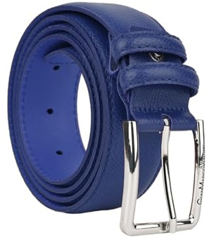 GianMarcoVenturi Cintura In Vera Pelle, Unisex per Uomo e Donna, Made In Italy, Accorciabile, 3,5 cm, Con Scatola