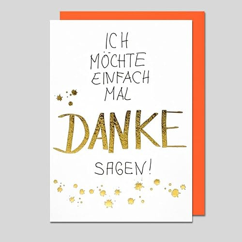 Michel Verlag Hochwertige Grußkarte DANKE | Edle Dankeskarte „Vielen Dank“ inkl. Umschlag | Stilvolle Klappkarte zum Dankeschön sagen| 12x17cm, Made in DE (Einfach mal danke)