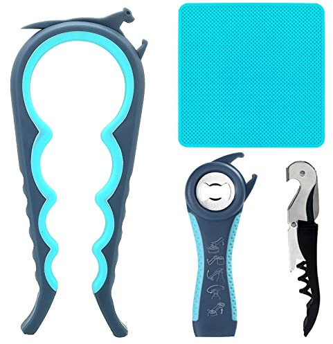 Otstar Glasöffner, Flaschenöffner und Dosenöffner für schwache Hände, Senioren mit Arthritis und Menschen mit geringer Stärke, Mutil Glasöffner lässt sich leicht abnehmen