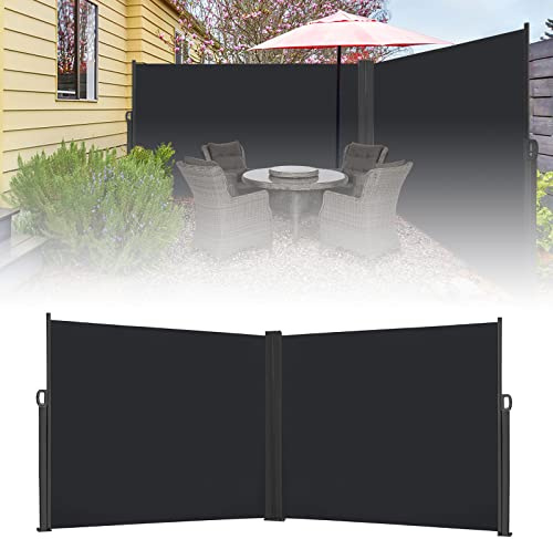 ACXIN Tenda da sole laterale allungabile, 200 x 600 cm, protezione dal vento, per balcone e terrazza, grigio scuro
