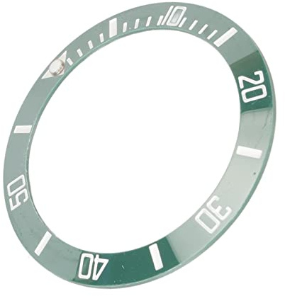 Inserto de Bisel de cerámica para Reloj, 40 mm de diámetro para Evitar arañazos, Anillo de inserción Luminoso para un Ajuste relojeros, Carácter Blanco, Parte Trasera Verde, Moderno