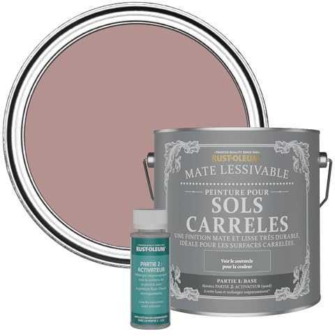 Rust-Oleum Pink Washable Matt Floor Tile Paint, Matt Finish - Heartfelt 2.5L